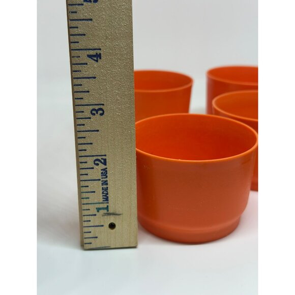 Vintage Tupperware Orange Snack Containers 2"x3" Set of 6 Bowls (No Lids) - Picture 6 of 8